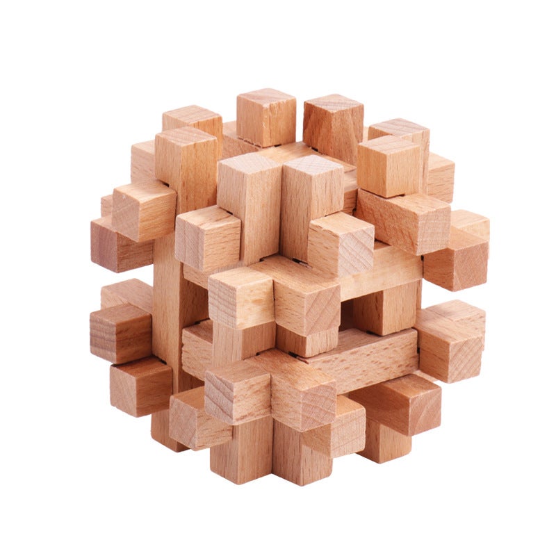 Children'S Educational Gifts Mortise And Tenon Kongming Lock Luban Lock Full Set Of Wooden Year-Old Suit Gift Toys Nostalgic - Image 1